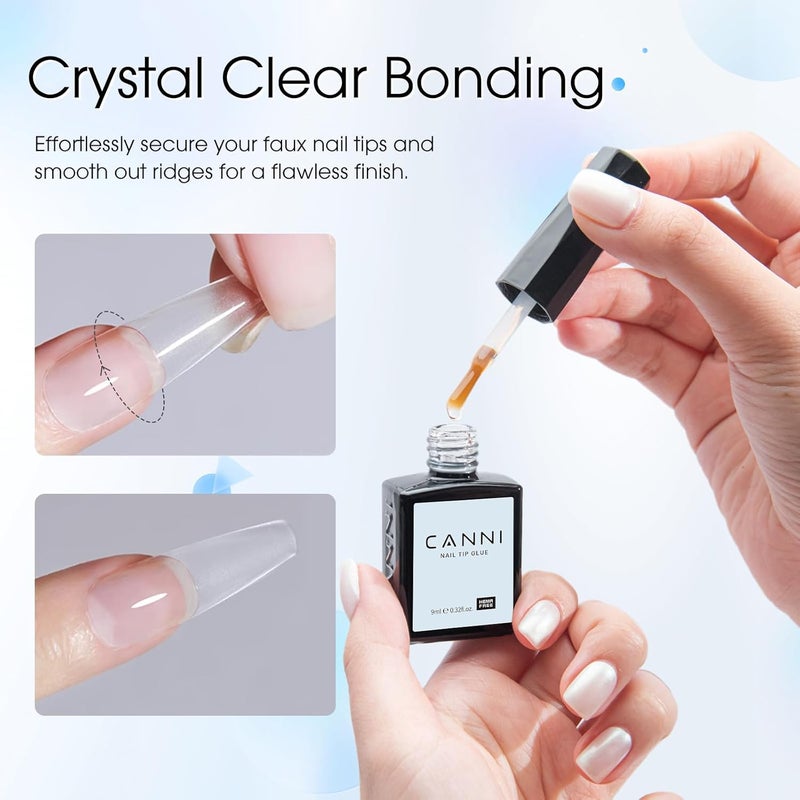 Canni 2 Pcs No Wipe Top Coat and Gel Nail Glue for Acrylic Nails Tips False Nails Tips Gel Nail Polish Set - Image 3